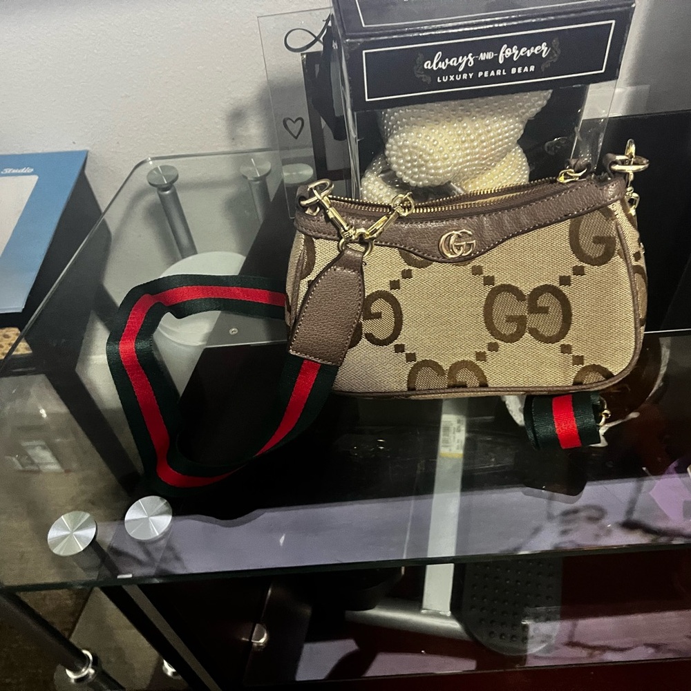 GG Collection Brown and Tan Crossbody Bag with Iconic Design
